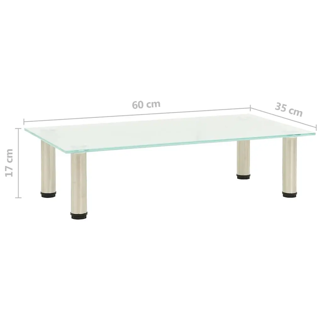 Tempered Glass TV Stand 60cm Modern Media Console Table for Living Room Bedroom