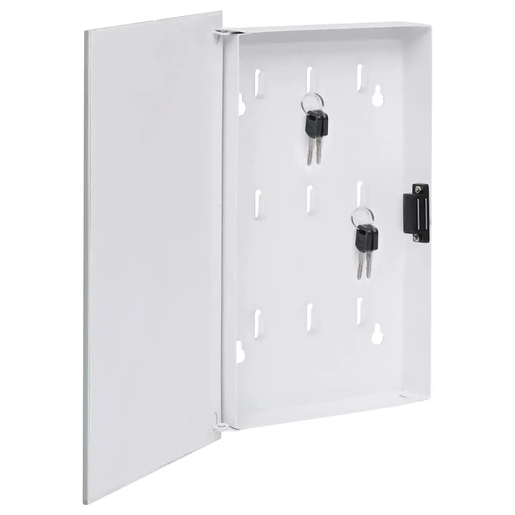 Key Box 30x20x4 cm Magnetic Board White Home Office Storage Organizer