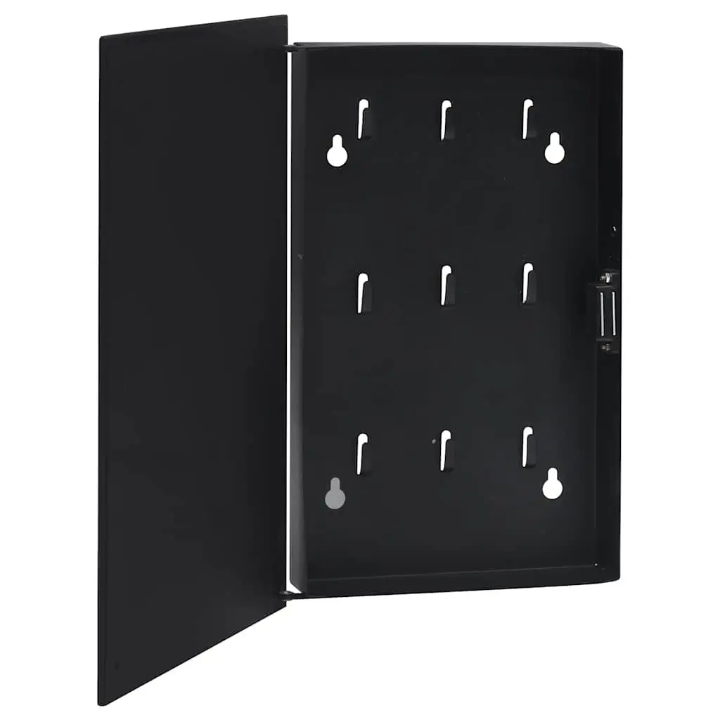 Key Box 30x20x4 cm Wall Mounted with Magnetic Board and 12 Hooks