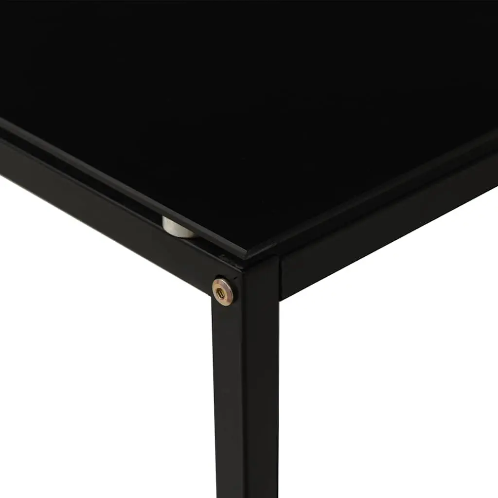 Side Table Black Tempered Glass Modern Accent End Table