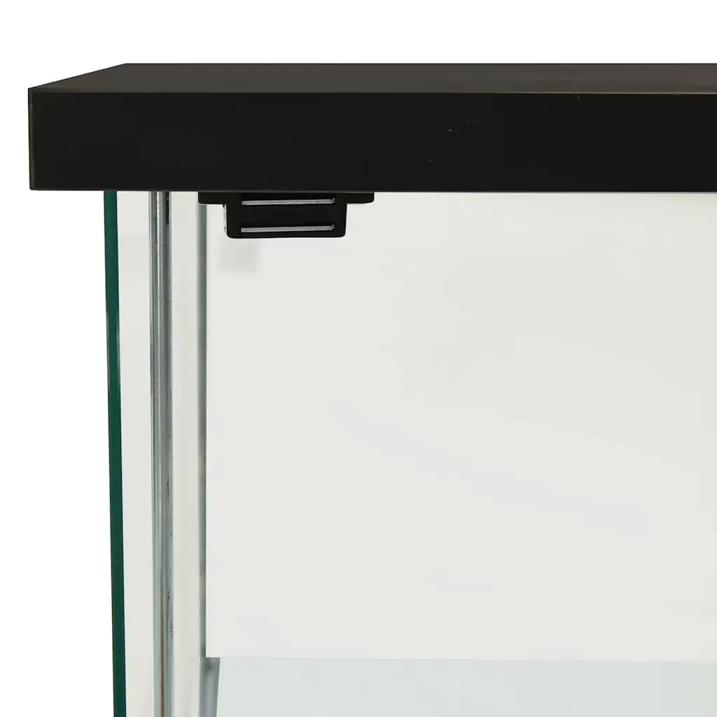 Tempered Glass Storage Cabinet Black Large Storage Space Display Bookcase Home Organiser
