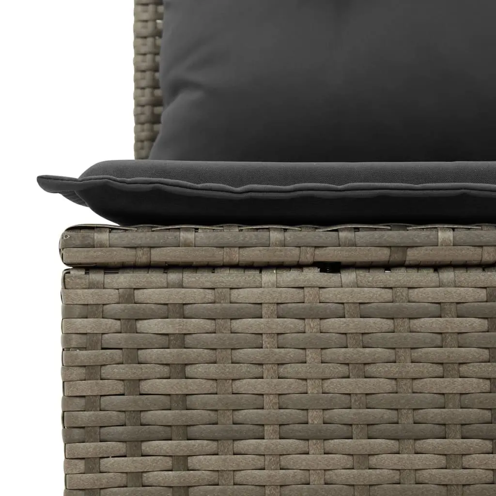 Garden Sofa Set 10 Piece Outdoor Furniture Grey Modular Patio with Cushions