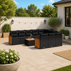 11-Piece Black Outdoor Sofa Set to Elevate Your Patio