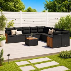 Transform Your Outdoor Space with This Black 11-Piece Sofa Set