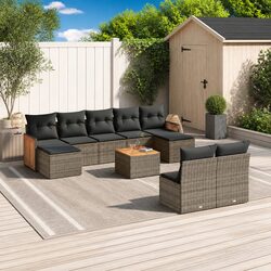 10-Piece Grey Outdoor Sofa Set for Cozy Gatherings