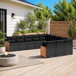 11 Piece Modular Garden Sofa Set for Outdoor Living