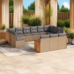 Stylish 13 Piece Modular Patio Furniture Set with Cushions