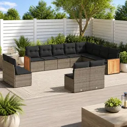 12-Piece Modular Patio Seating Set in Grey