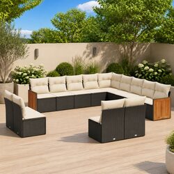 Elegant 13-Piece Black Outdoor Sofa Set for Cozy Spaces