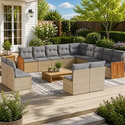 13 Piece Outdoor Sofa Set with Modular Design for Comfort