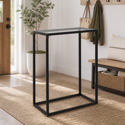 Console Table Tempered Glass Transparent Modern End Table Side Accent Furniture