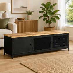 Enhance Your Space with a Black Mango Wood TV Cabinet
