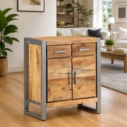 Stylish Industrial Sideboard in Brown Mango Wood
