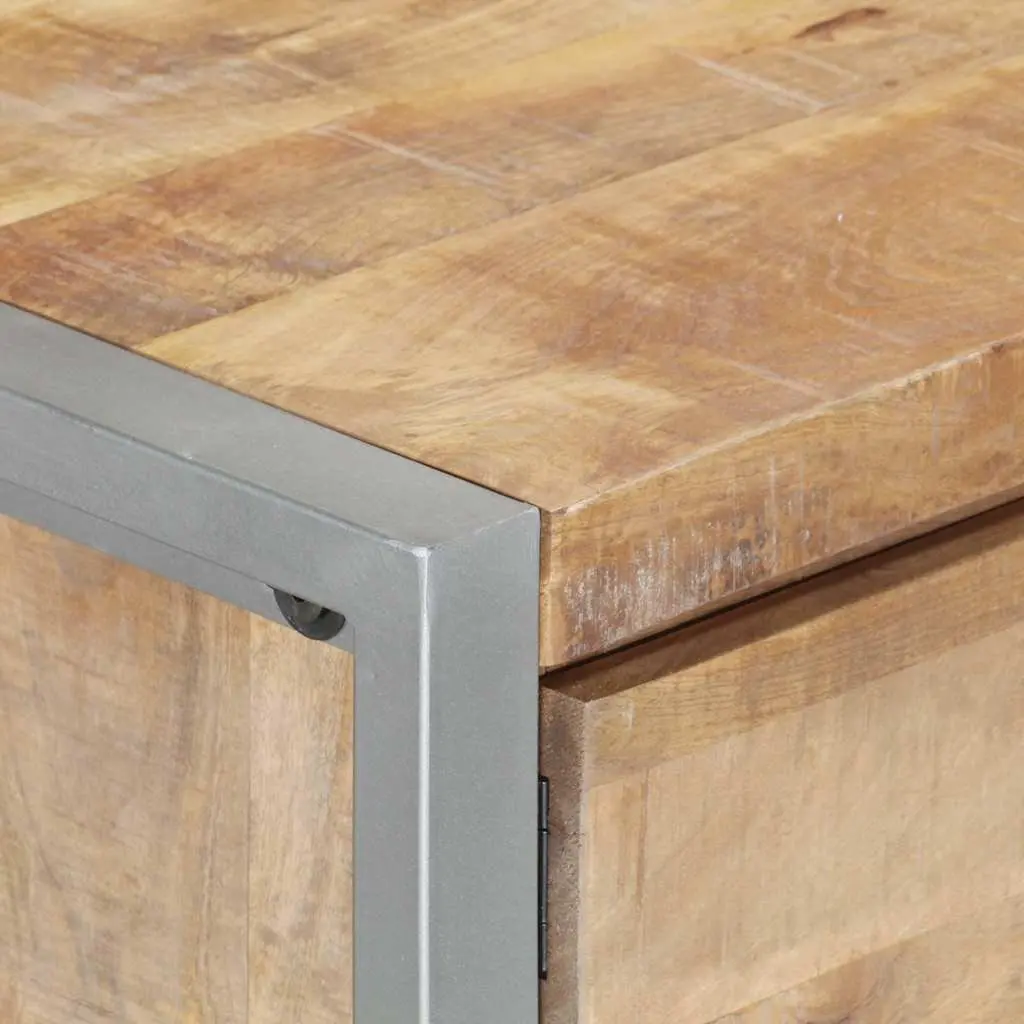 Coffee Table 95x50x40 cm with Storage Doors Compartment Industrial Design