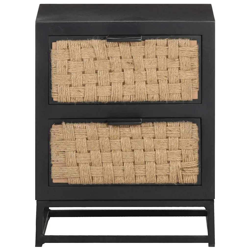 Bedside Cabinet 40x30x50 cm Two Drawer Industrial Style Wood Storage Nightstand