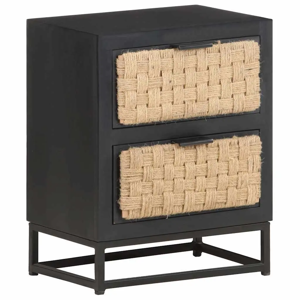 Bedside Cabinet 40x30x50 cm Two Drawer Industrial Style Wood Storage Nightstand