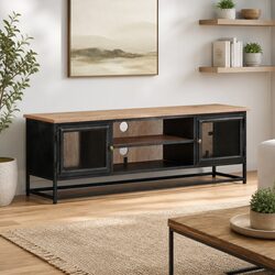 Enhance Your Living Space with a Grey Acacia Wood TV Cabinet