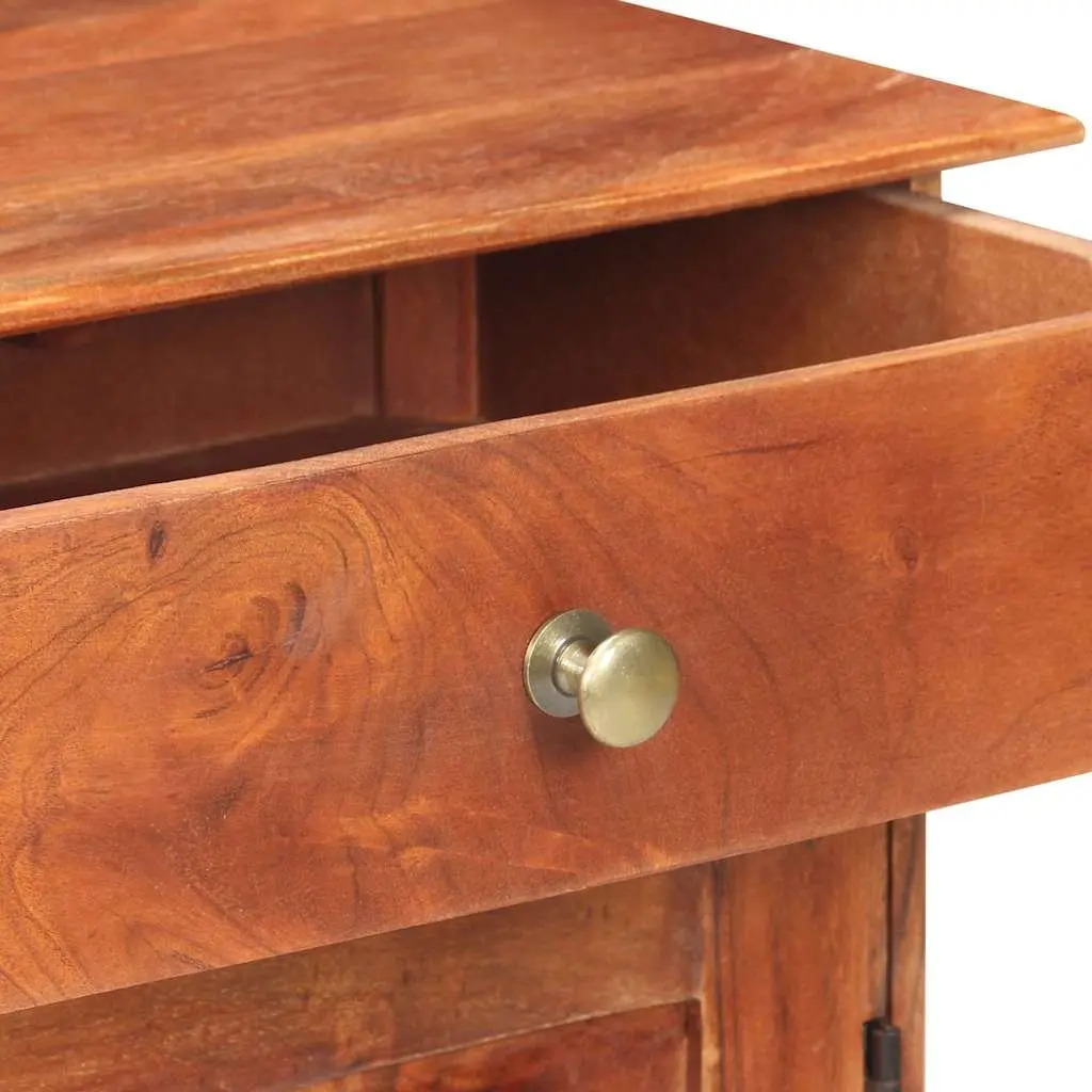 Solid Acacia Wood Sideboard 135x35x75cm Brown Storage Cabinet 2 Doors 3 Drawers
