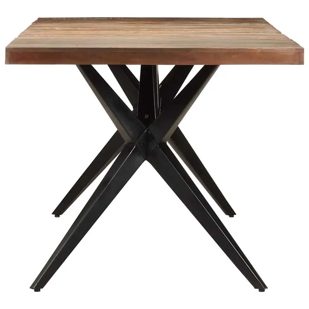 Dining Table 200x90x76cm Solid Reclaimed Wood White Powder-coated Steel Legs