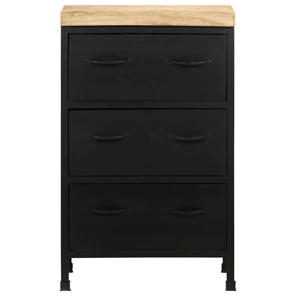Sideboard 47x35x76 cm Brown Rustic Wood Storage Cabinet with 3 Drawers