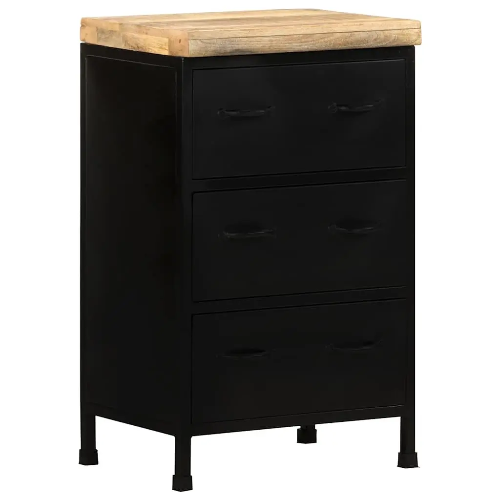 Sideboard 47x35x76 cm Brown Rustic Wood Storage Cabinet with 3 Drawers
