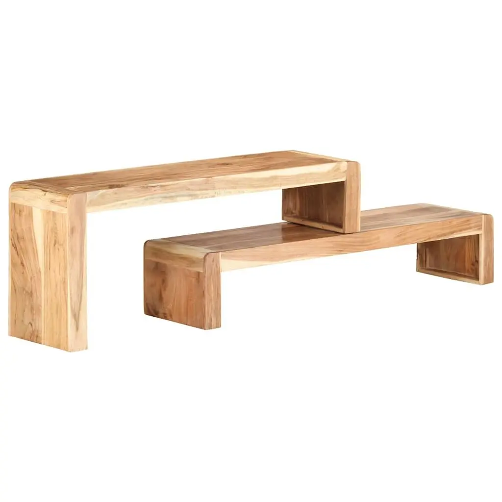 TV Cabinet 2 Piece Solid Wood Industrial Style Living Room Storage Unit