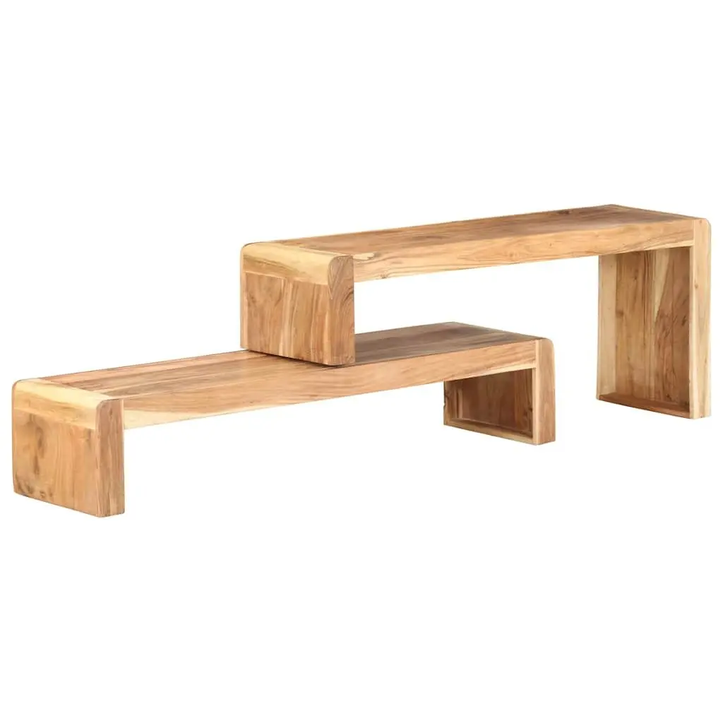 TV Cabinet 2 Piece Solid Wood Industrial Style Living Room Storage Unit