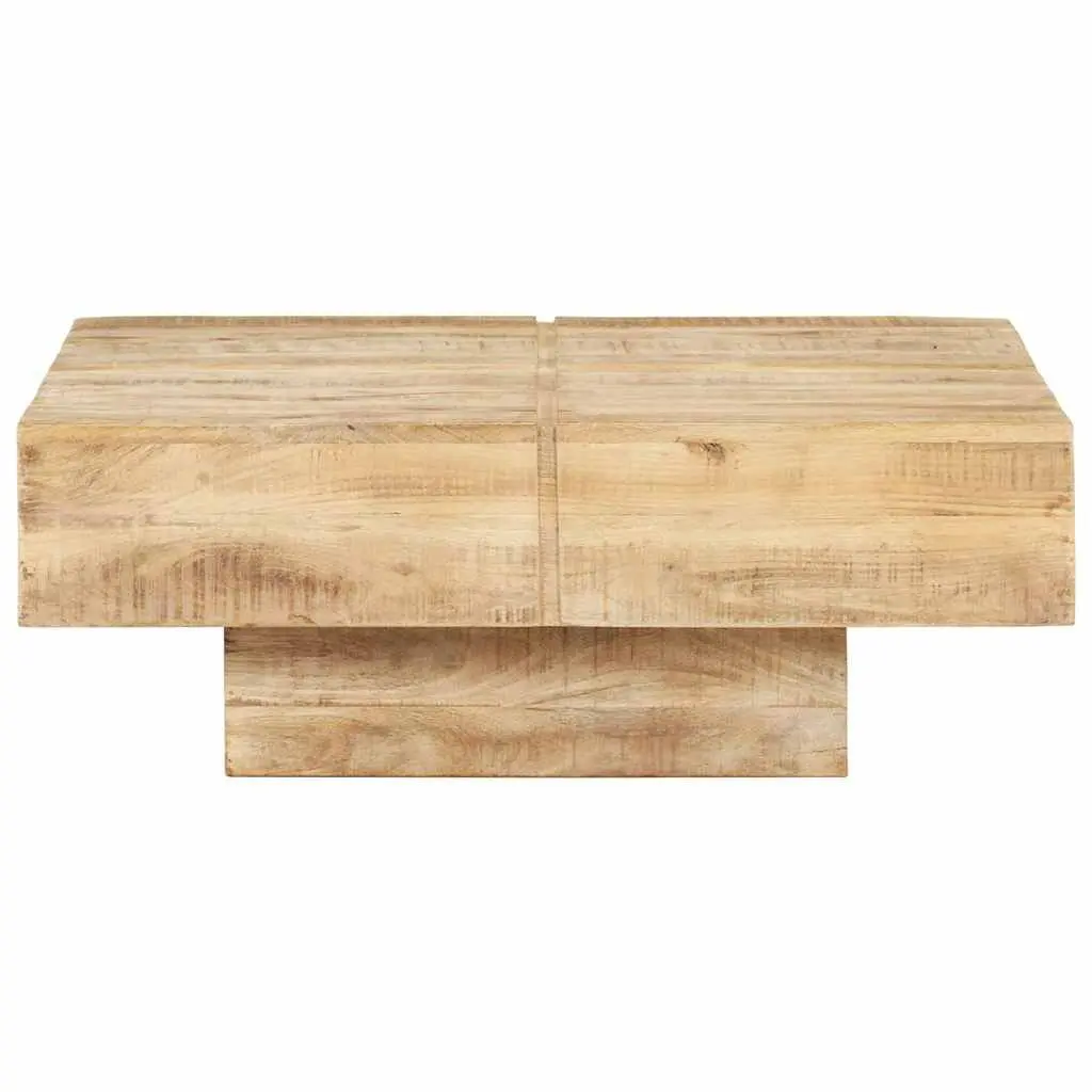 Coffee Table 80x80x28 cm Solid Mango Wood Large Top Living Room Accent Furniture Brown