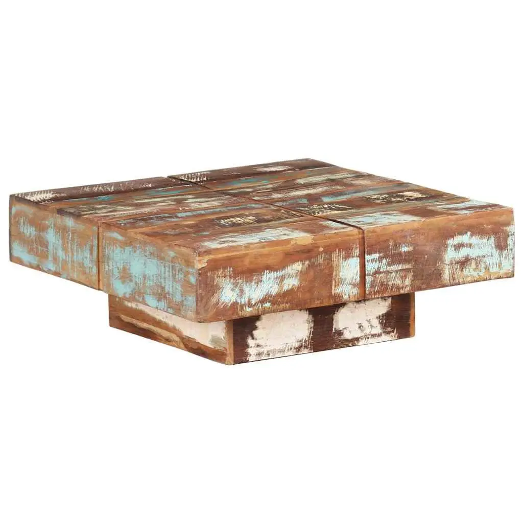 Coffee Table 80x80x28 cm Solid Reclaimed Wood Handmade Living Room Accent Furniture Brown