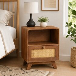 Bedside Cabinet 40x30x50 cm Solid Mango Wood Nightstand Drawer Shelf Brown