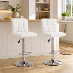 Enhance Your Space with Adjustable White Bar Stools