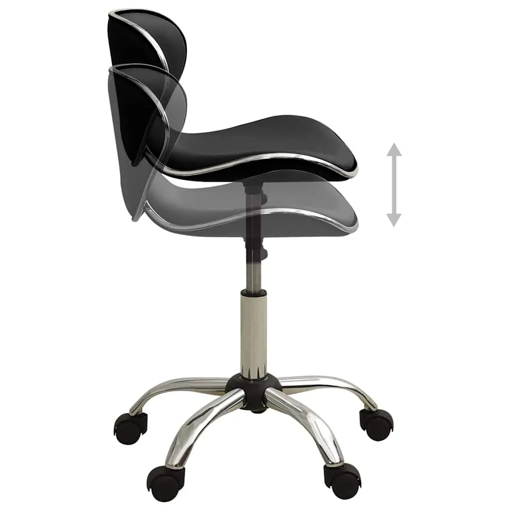 Salon Spa Stool Black Height Adjustable Swivel Chair with Five Wheels Mobility