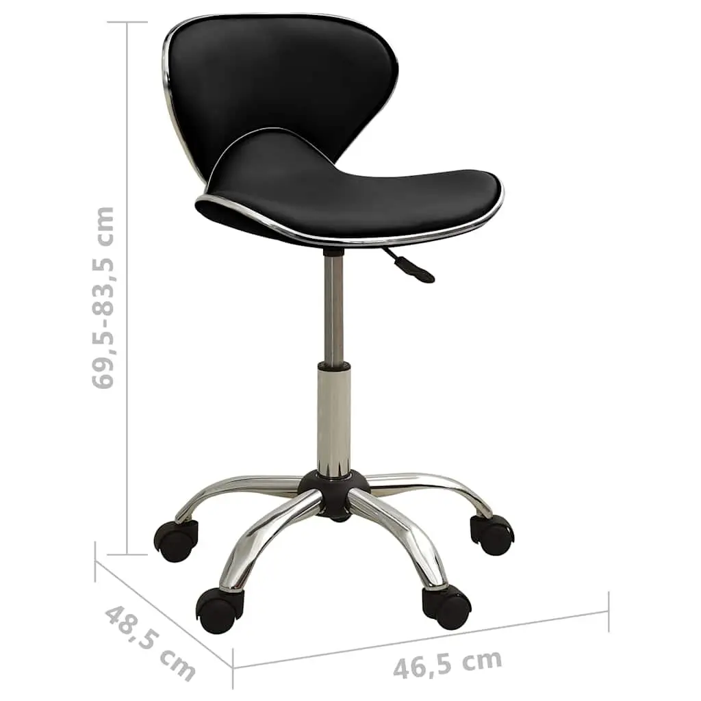Salon Spa Stool Black Height Adjustable Swivel Chair with Five Wheels Mobility