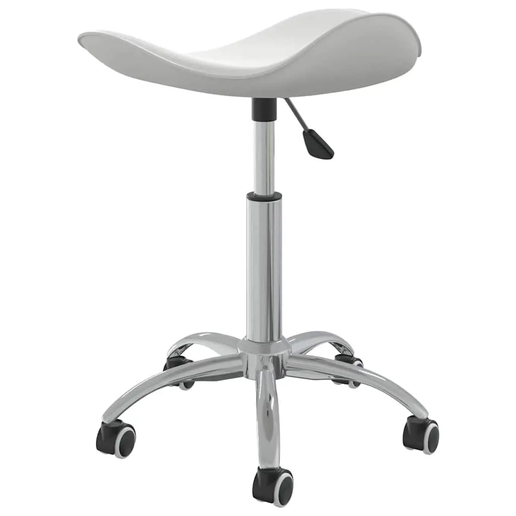 Salon Spa Stool White Height Adjustable Swivel Rolling Chair