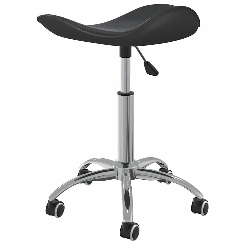 Salon Spa Stool Black Height Adjustable 360 Degree Swivel Five Wheels