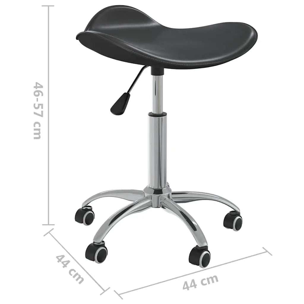 Salon Spa Stool Black Height Adjustable 360 Degree Swivel Five Wheels