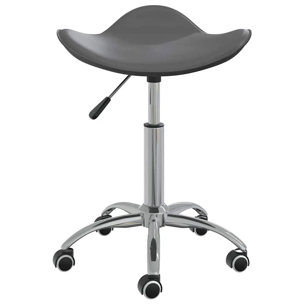 Salon Spa Stool Height Adjustable Swivel Grey Faux Leather Wheels