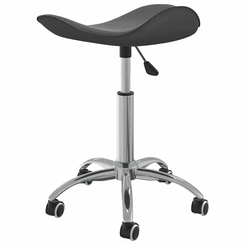 Salon Spa Stool Height Adjustable Swivel Grey Faux Leather Wheels
