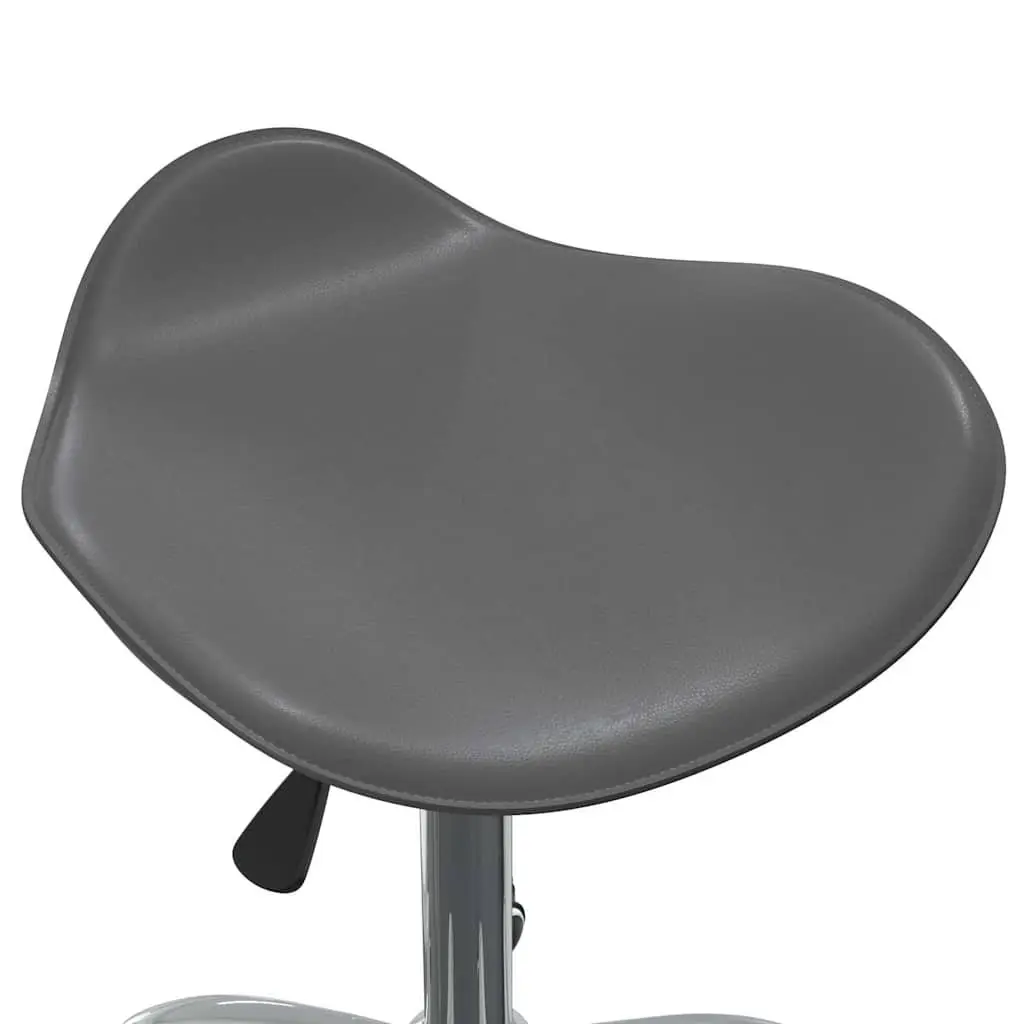 Salon Spa Stool Height Adjustable Swivel Grey Faux Leather Wheels
