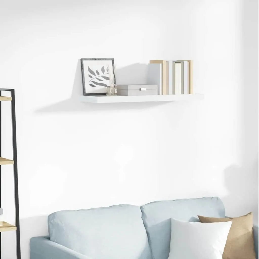 Floating Wall Shelf 80cm White Invisible Mount Easy Install Home Decor