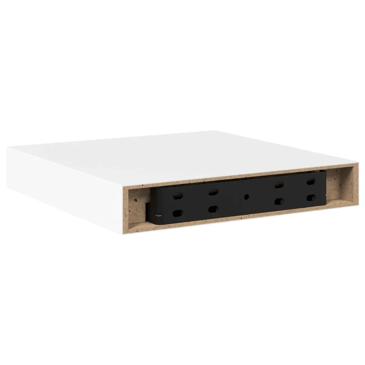 White Floating Wall Shelf 23 x 23.5 x 3.8 cm Invisible Mount Honeycomb MDF Frame