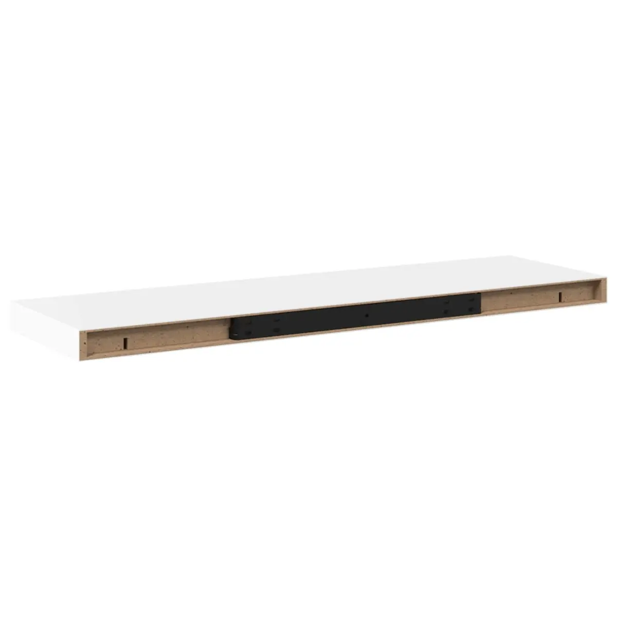 Floating Wall Shelf 80cm Invisible Mount White MDF Home Decor