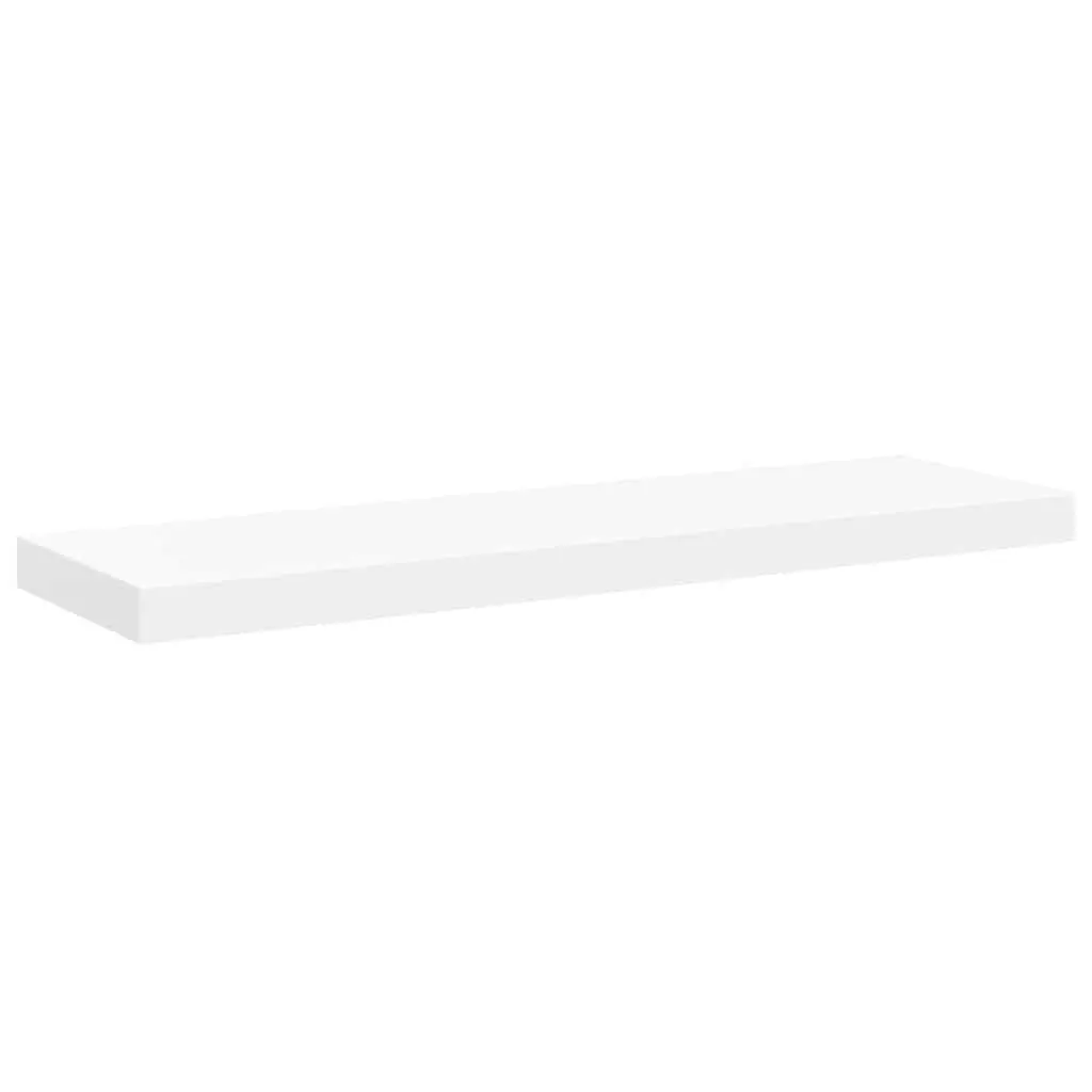 Floating Wall Shelves 80x23.5x3.8 cm White Invisible Mounting Honeycomb MDF Metal Frame 2 Piece