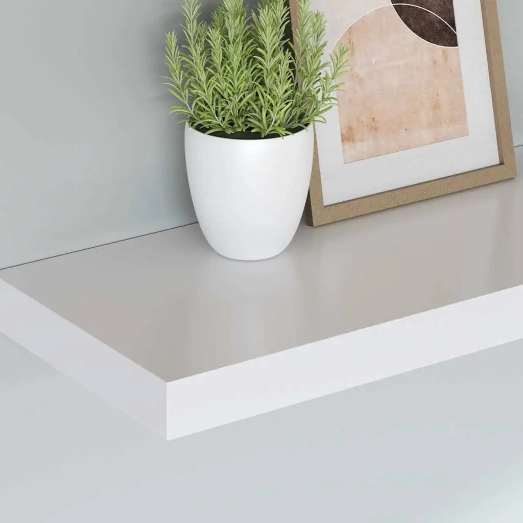 Floating Wall Shelf 90cm White Invisible Mounting System Home Decor Organizer