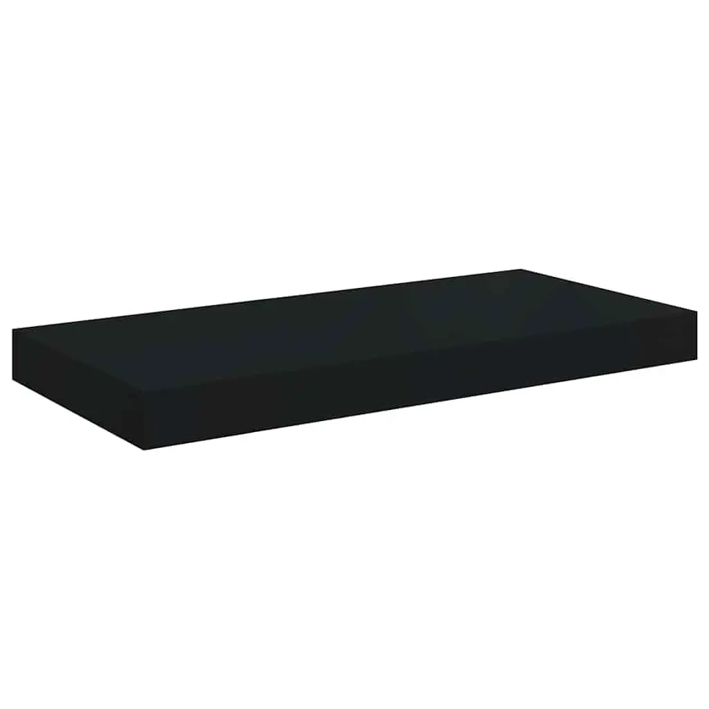 Floating Wall Shelves 50x23.5x3.8 cm Black Invisible Mounting System 2 Piece Display Shelf Storage Ledge