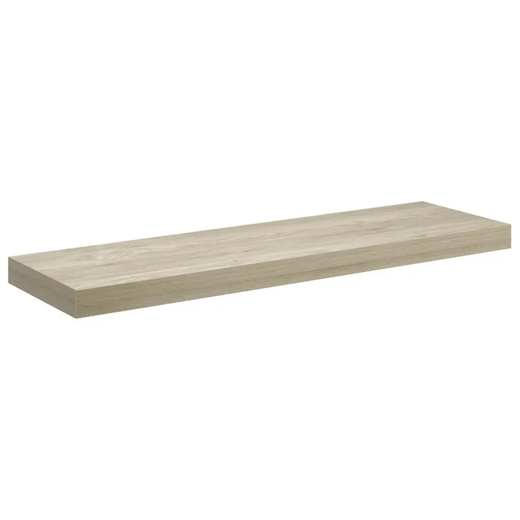 Floating Wall Shelves 4 Piece Set Oak Brown Invisible Mounting System Honeycomb MDF Metal Frame