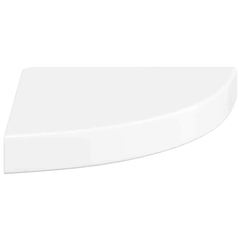 Floating Corner Shelves 4 Piece High Gloss White Wall Mount Display Storage