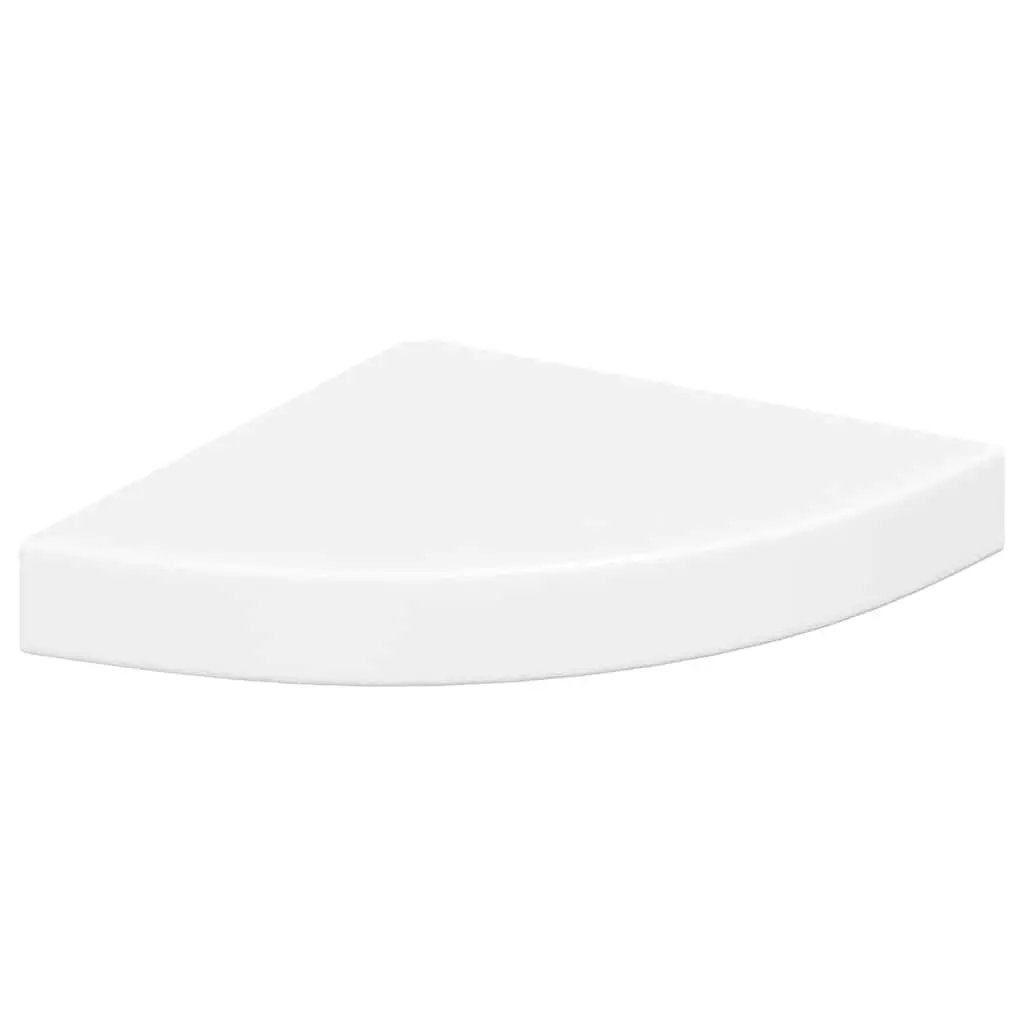 Floating Corner Wall Shelves 2 Piece White Display Ledge Storage Organiser
