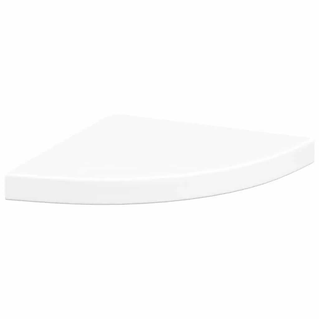 Floating Corner Shelves 35x35x3.8 cm White Invisible Mounting System 4 Piece Set