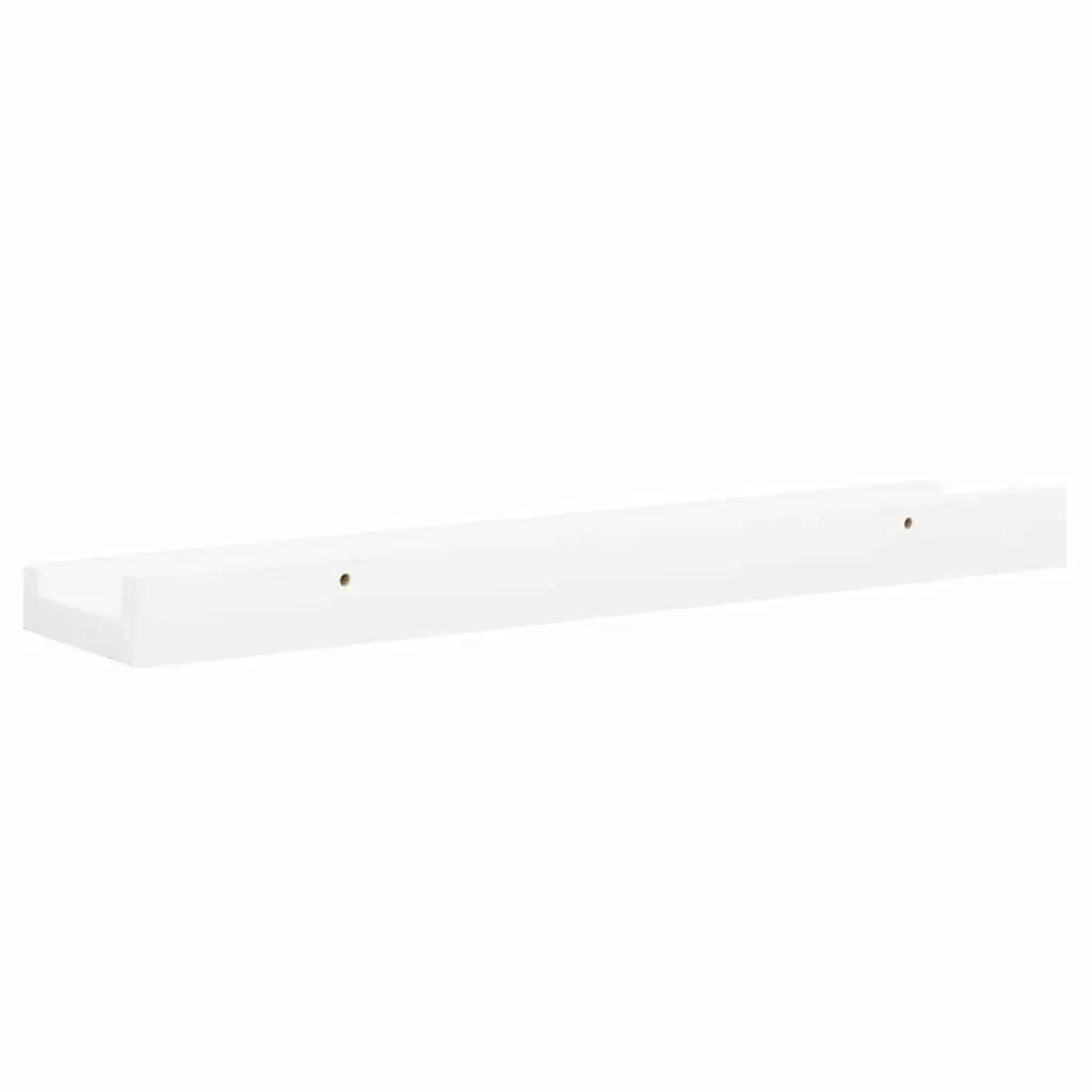 Wall-Mounted Display Shelves 40x9x3cm White Durable MDF with Protective Edge 2 Piece